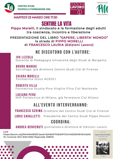 “SENTIRE LA VITA”. La formazione e la strada di Pippo Morelli, 23 marzo